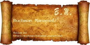 Buchman Manassé névjegykártya